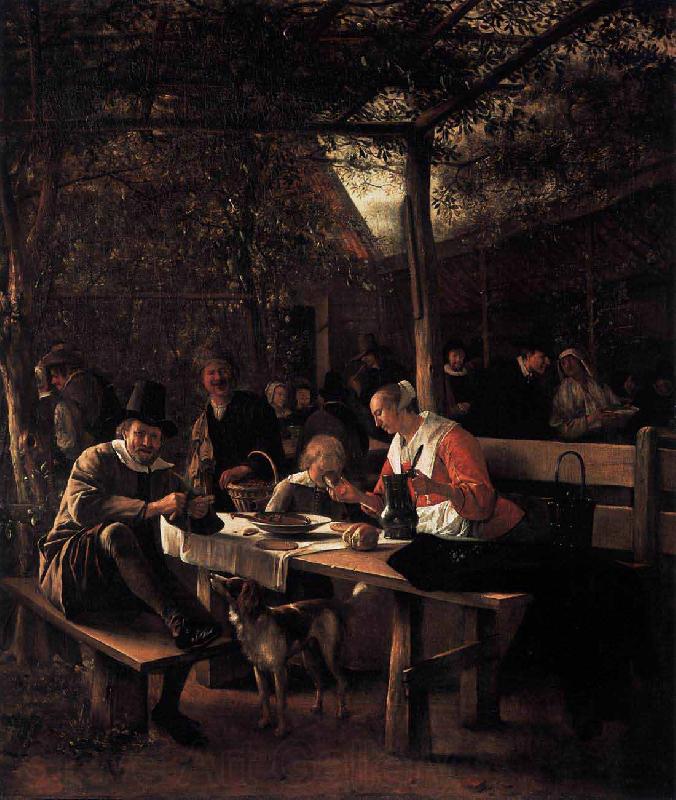 Jan Steen Tavern Garden Norge oil painting art